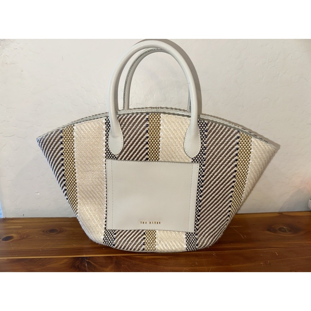 Ted‎ Baker London Raffiy Woven Tote Bag In Cream W/ Dust Bag